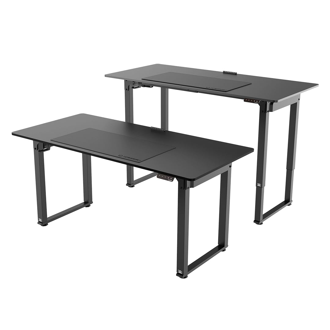 ULTRADESK Uplift V2 Computertisch Gaming Tisch Schreibtisch, Stahlkonstruktion, Platz für DREI Monitore, Elektrische Höheneinstellung, Beinfreiheit und mehr, Inklusive Zubehör, 160 x 75 cm, Schwarz