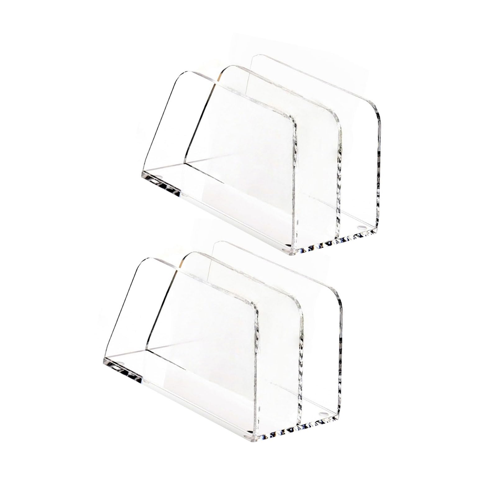 Msioytog Multipurpose Clear Desktop Organiser Duals Compartment Design Storage Rack for Files Letters Essential Double Layer Document Holder