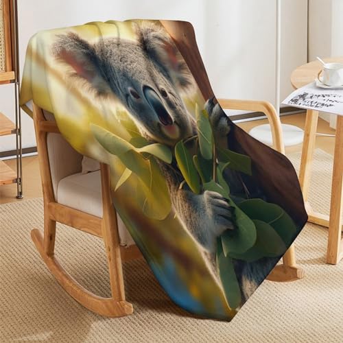 Couverture koala impression 3D grand format en polaire idée cadeau literie
