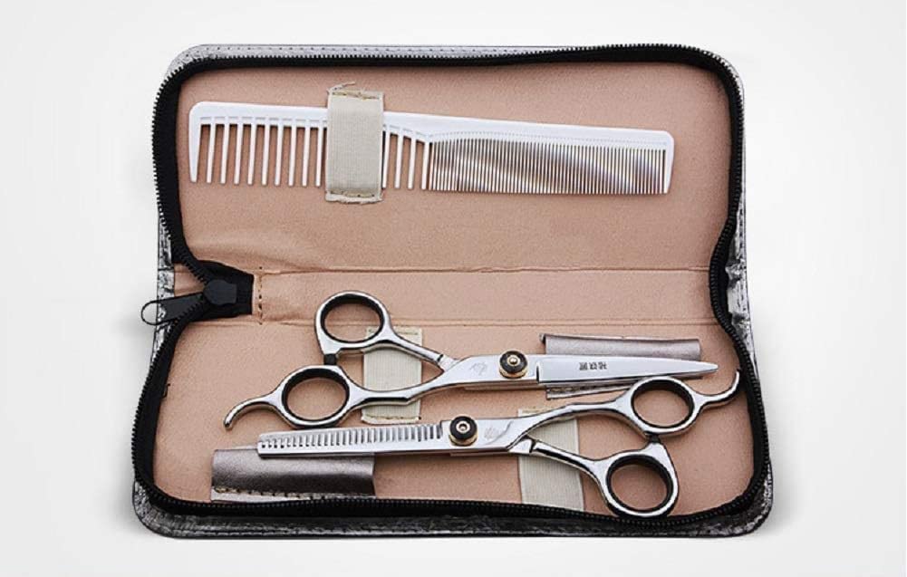 Tijeras De Peluquería,Tijeras De Peluquería,Corte Recto + Tijeras para Adelgazar El Cabello Tijeras Profesionales para Cabello Tijeras para Cabello Hombres Profesionales