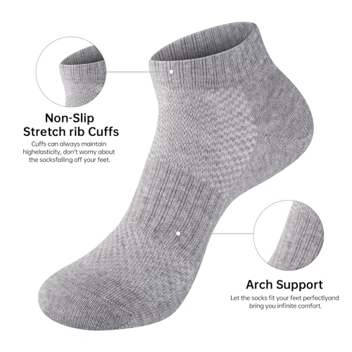 Monxiery Womens 100% Cotton Ankel Socks, Athletic Performance Running Moisture Wicking Breathable Socks. thumb #2