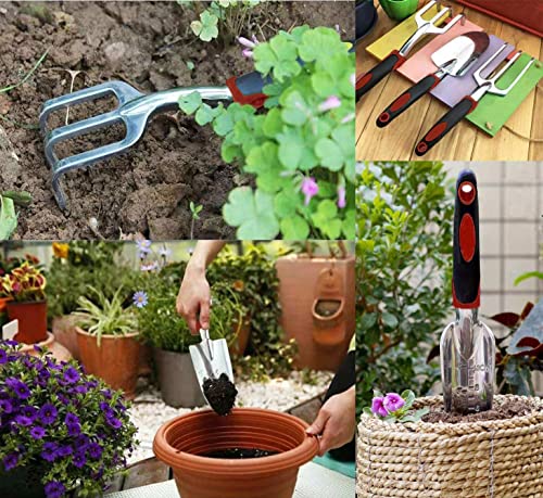 Set de herramientas de jardinería 3 piezas rojo miniatura 6