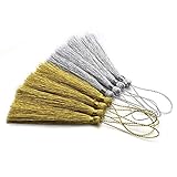 chenran Zubehör 10PC / Bag 13CM Gold/Silber Polyester Mit Fransen Anhänger Chinesischen Knoten Vorhang Kleidung Handgemachte Kunst-Dekoration Quasten-Anhänger Geschenk (Color : Mixed)