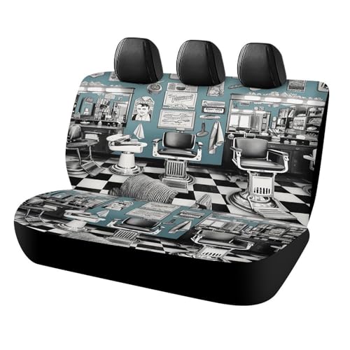 Funda para asiento trasero antideslizante y resistente a arañazos Barber Shop