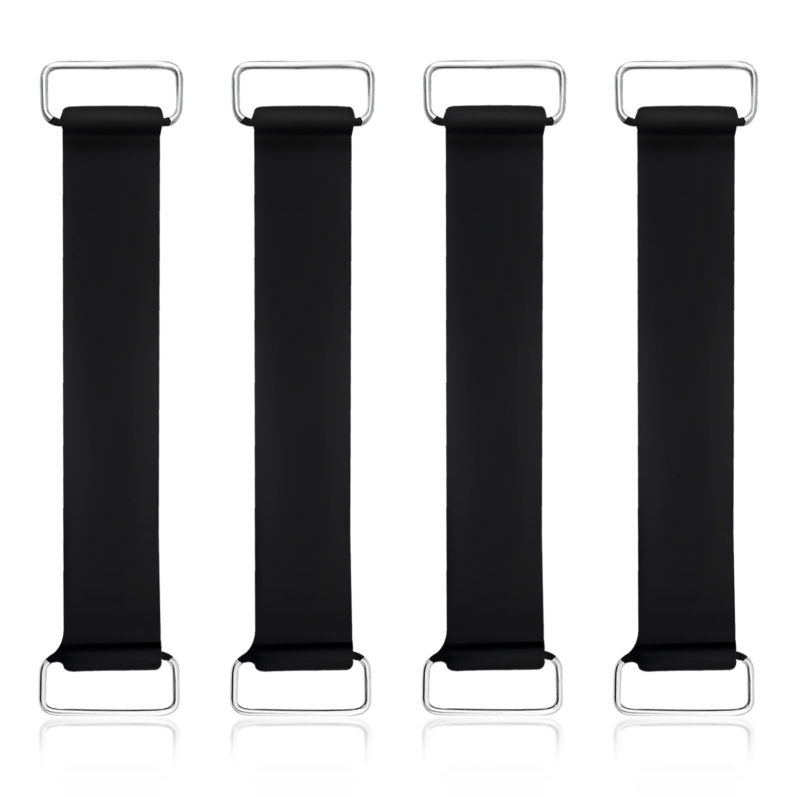 Motorcycle Battery Strap, Rubber Band Battery Fixed Strap Replacement, Stretchable Battery Strap Holder Belt with Metal Buckles, Scooter Motorcycle Accessories Parts (4 PCS)