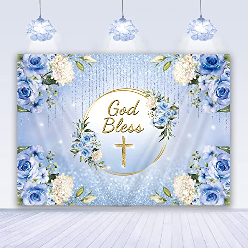 BINQOO 2,1 x 1,5 m blu Dio benedica il Battesimo