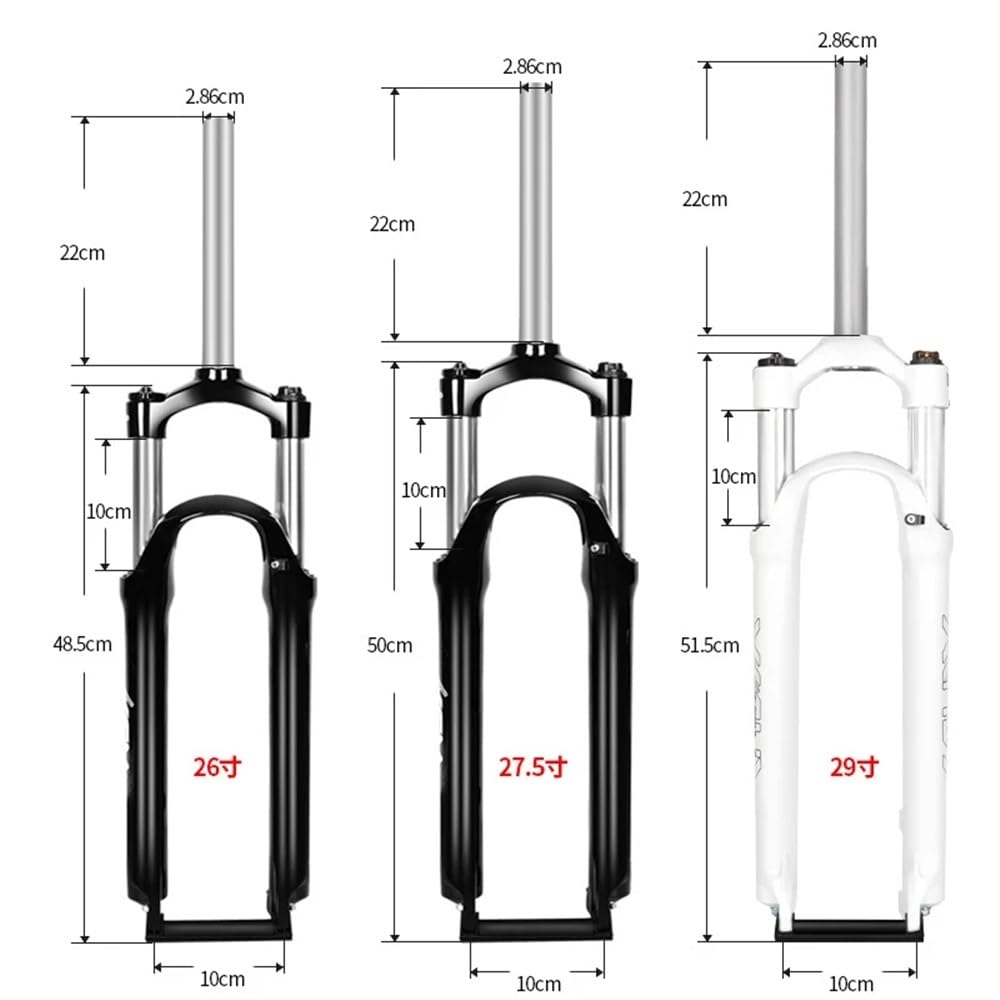 Forcella MTB Forcella Anteriore 26/27,5 29 Pollici Blocco Sospensione Corsa Ammortizzatore 50/65/80 100mm Spalla Filo Molla Bicicletta a Disco