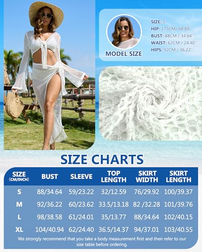 Bsubseach Women's Summer 2 Piece Swimsuit Cover Ups Set Sexy Crochet Bathing Suit Hollow Out Bikini Coverup Beach Swimwear2