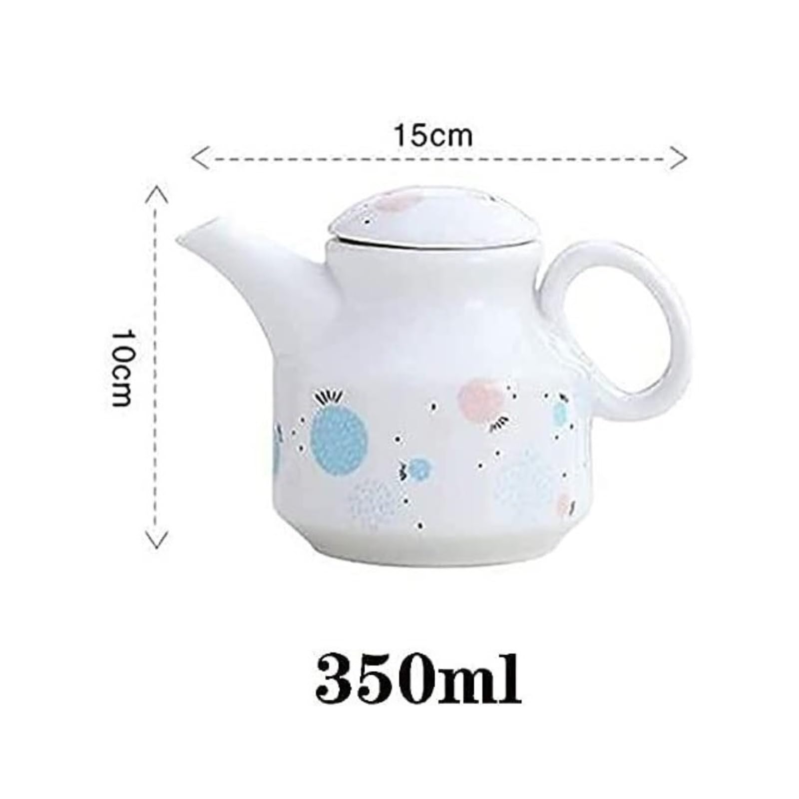 FENBNMK Essig- & Ölspender Blumen Tisch-Essigflasche aus Porzellan, 350 ml, Abendessenflüssigkeit, mit staubdichtem und auslaufsicherem Deckel