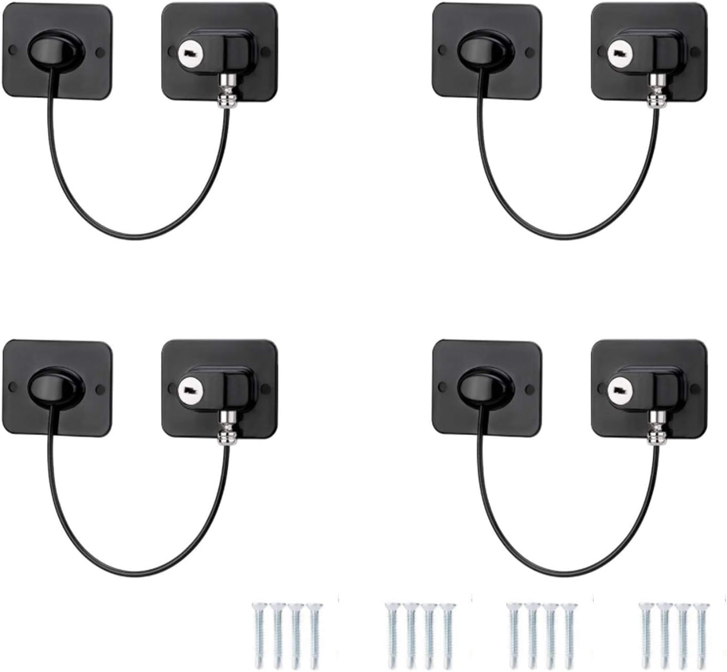 Serratura della porta Serratura della porta Fermo della porta, 2 pezzi Limitatore del cavo della finestra con viti Cavo di sicurezza for la sicurezza dei bambini e dei bambini for la sicurezza e la pr