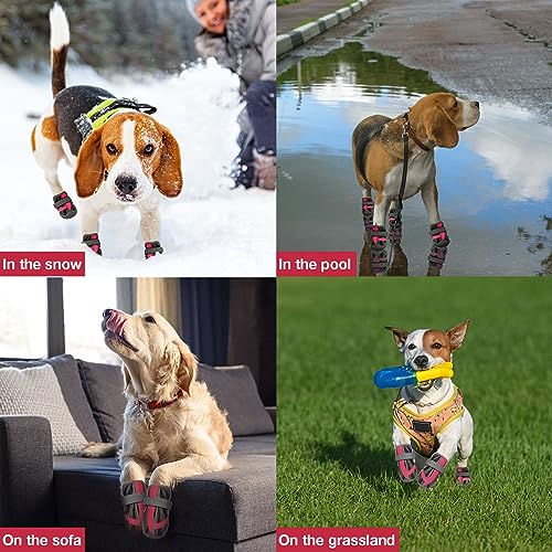 PETQYS Sapatos para Cães, Botas de Malha Respiráveis para Cães para Caminhadas, Corridas, Caminhadas