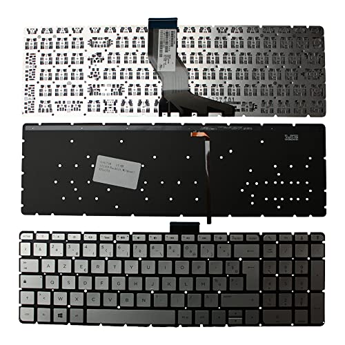 Clavier PC portable de remplacement français Keyboards4Laptops HP Pavilion 15-ab068TX silver