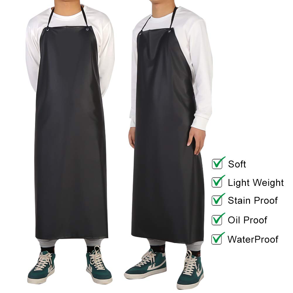 Delantal de PVC resistente a los productos químicos, delantal unisex de vinilo impermeable para lavar platos, aseo de perros, limpieza de peces
