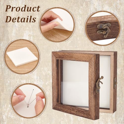 AHANDMAKER Insect Display Case Shadow Box for Insect Display with Clear Top Insect Specimen Storage Box Wood Insect Storage Case for Collecting Specimen 6 x 6 Inch - Image 3