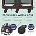 Katziela Pet Carrier with Removable Wheels - Soft Sided, Airline Approved Small Dog and Cat Carrying Bag with Telescopic Walking Handle, Mesh Ventilation Windows and Safety Leash Hook (Black) (Black)