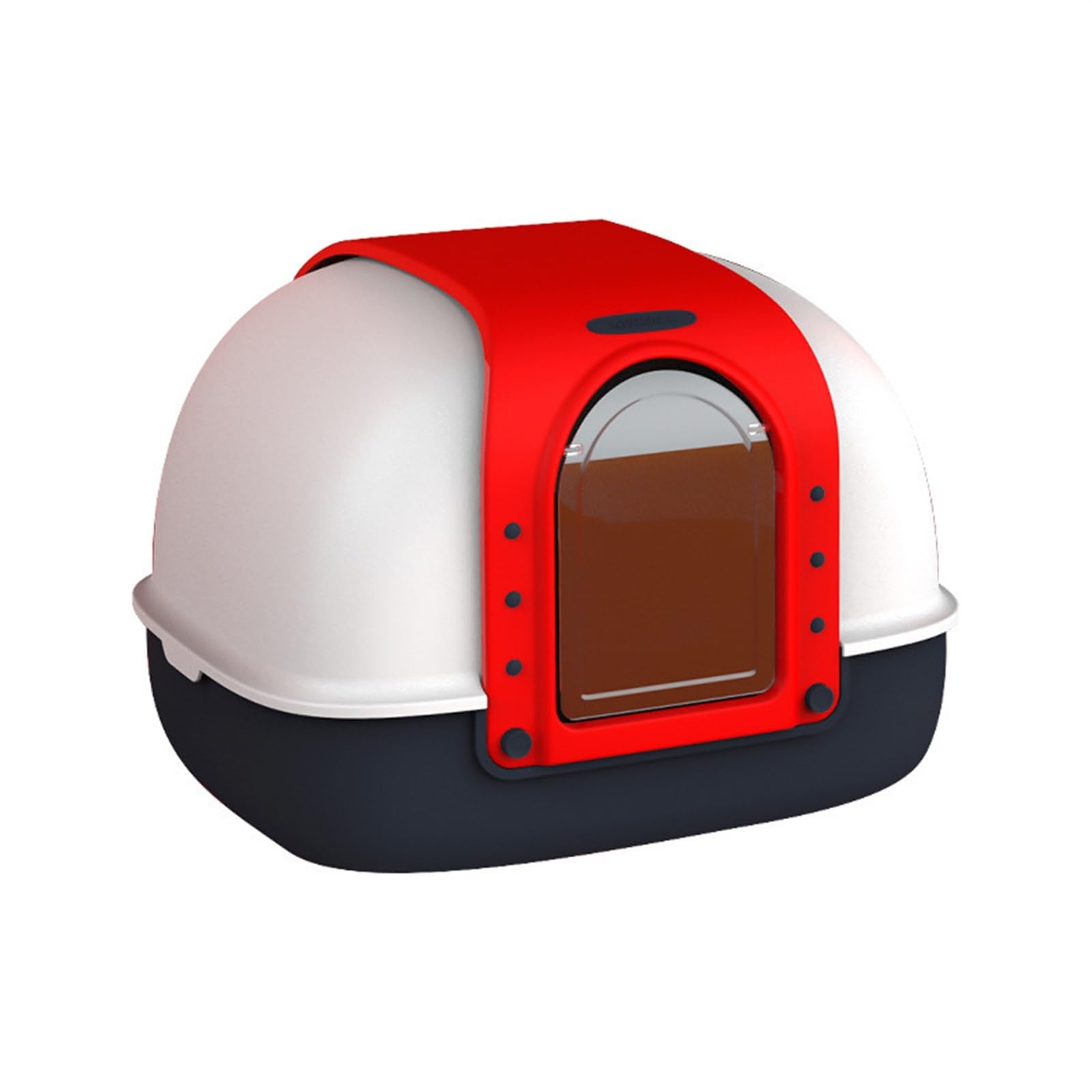 SDGBCXD cat litter tray, Cat Litter Tray, Covered Box for Indoor Cats, Anti-Splashing Large Enclosed Easy Clean(Red One Size,Red)