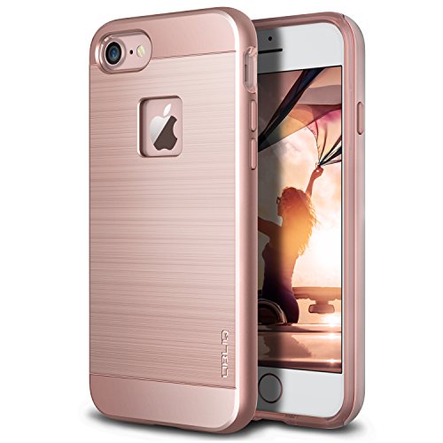OBLIQ [Slim Meta] Designed for iPhone 8 Case, iPhone 7 [Military Grade Certified] Slim Metallic Brushed Premium Dual Layer Protection for iPhone 8 (Rose Gold)