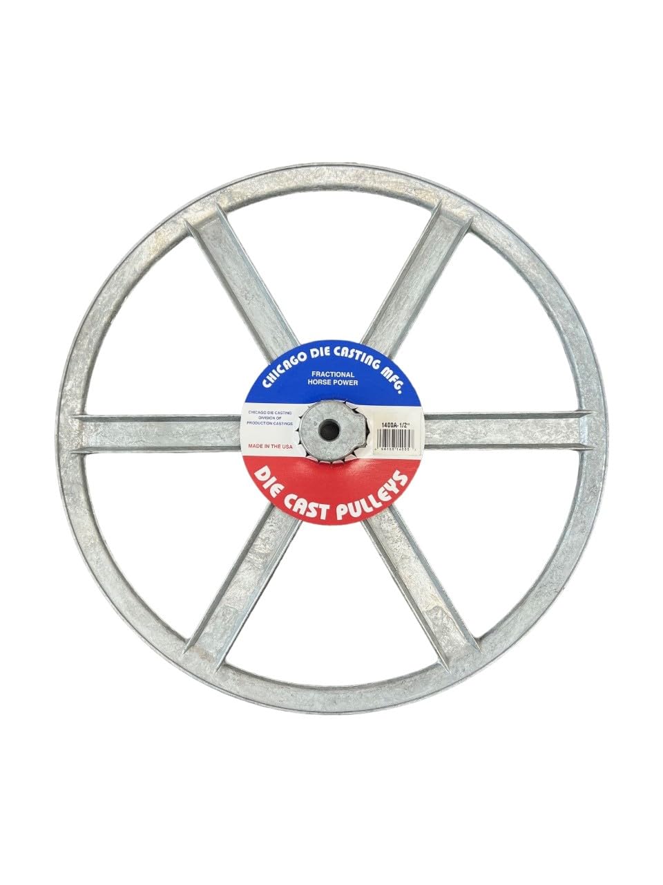Chicago Die Cast 1400A5 Single V-Groove Pulley 14" OD X 1/2" Bore