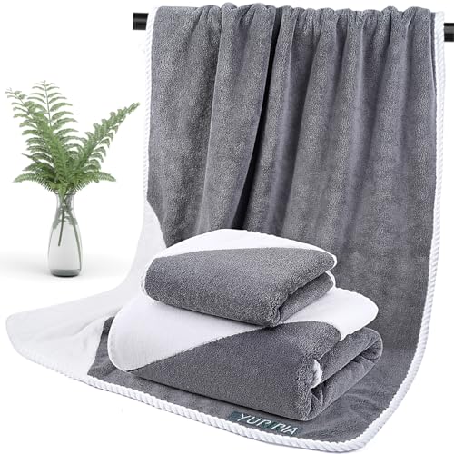 Consejos para Comprar Toallas Baño que Puedes Comprar On-line. 49 YURIRIA Toallas de Baño 2 Pack Suaves Altamente Absorbentes Juego de Toallas de Secado Rápido para Baño,Playa,Piscina,Gimnasio,SPA(Negro)