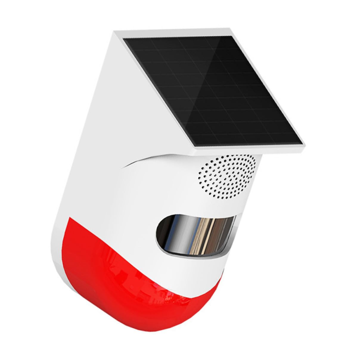 Allarme Infrarossi Esterno Solare Ip67 Rosso in Abs | Modalità Giorno/notte Intelligente, senza Cablaggio, Sensore per Sicurezza Domestica