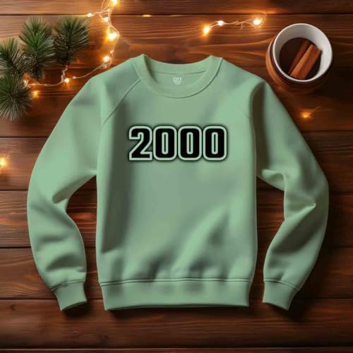 Sweatshirt haut de gamme vert menthe et design millénium
