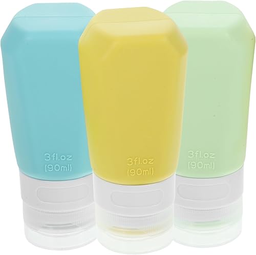 3-Set Travel Bottles for Shampoo & Lotion | Lightweight Toiletry Containers