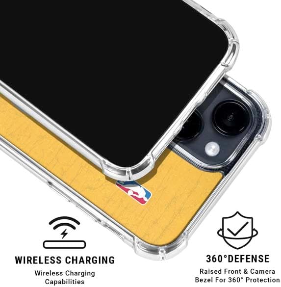 Skinit Clear Phone Case Compatible with iPhone 15 Plus - Officially Licensed NBA Indiana Pacers Distressed Design