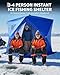 Kselythan Ice Fishing Tent,Pop Up Ice Shanty for Anti-Wind and Warm,Hub-Style Shelter Multiple Sizes for 1 to 8 Person, for Camping Mountaineering & for Winter Outdoor Activities
