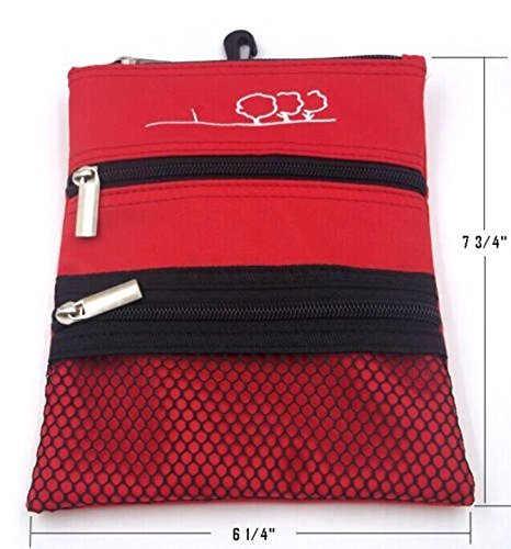 2pcs A99 Golf 3-Pocket Easy pouch (7 3/4" x 6 1/4") (Red)