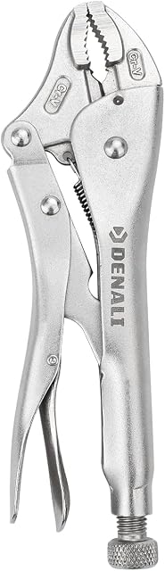 Amazon Brand Denali 23 cm Locking Pliers with Wire Cutter and Curved Jaw