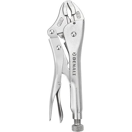 Amazon Brand - Denali 10-Inch, Locking Pliers with Wire Cutter and Curved Jaw