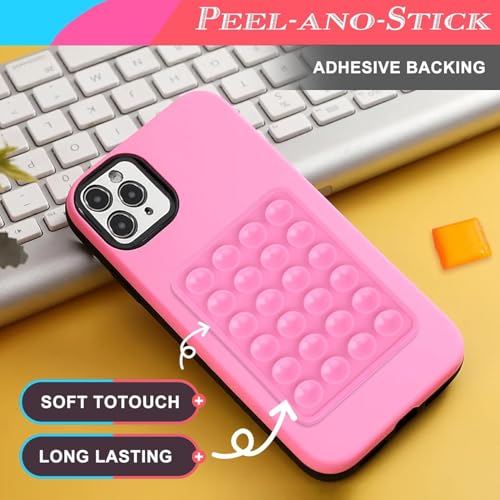 Image of Suction Phone Case, Phone Suction Sticker, Silicone Suction Phone Case for Hands-Free Mobile Accessory Holder Grip, Video Phone Accessory Compatible Mirror, Shower (Pack of-1) Multicolor