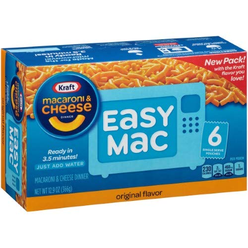Kraft Easy Mac Original Macaroni & Cheese Dinner (Pack of 4)