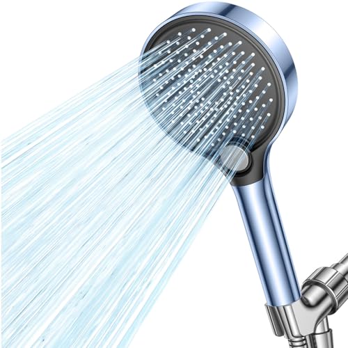 Jomst Filtered Shower Head with Handheld, High Pressure Showerhead Filter for Hard Water - 3 Spray Modes, Adjustable Angle Shower Head Water Softener, Removable Filtering Showerhead with Hose (Blue)