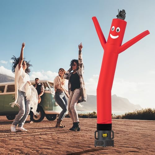 LookOurWay Air Dancers Wacky Waving Inflatable Tube Guy - 7ft Tall Inflatable Advertising Waving Dancing Man with Sky Dancer Blower - Red