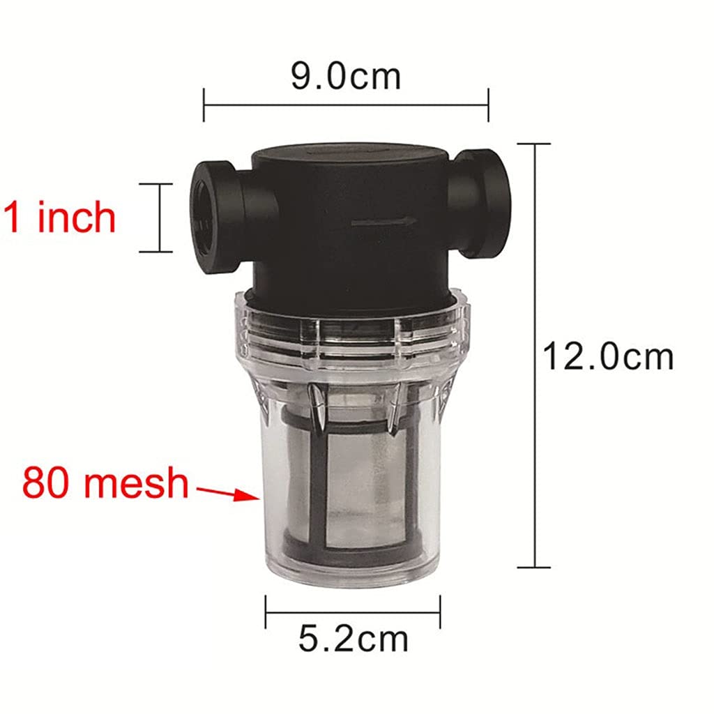Filtro de manguera de agua for jardín - Filtro de malla en línea for sistemas de riego, 1/2", 3/4", 1"(80Mesh 3/4inch)
