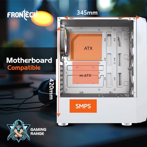 Image of FRONTECH WAR Machine FT-4350 Gaming Computer Cabinet with 4x120mm LED Fans & Acrylic Side Panel (FT-4350)