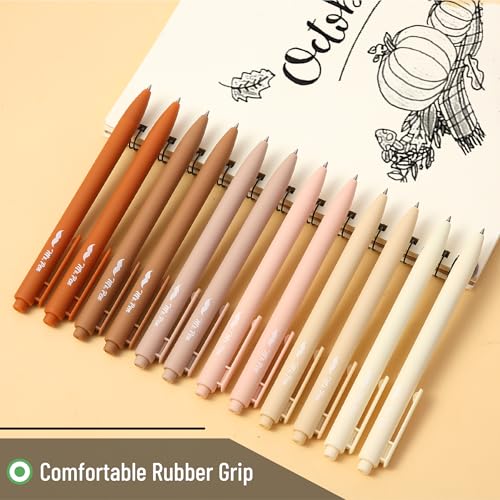 Image of Mr. Pen- Retractable Gel Pens, 12 Pack, Black Ink, Natural Colors Barrels