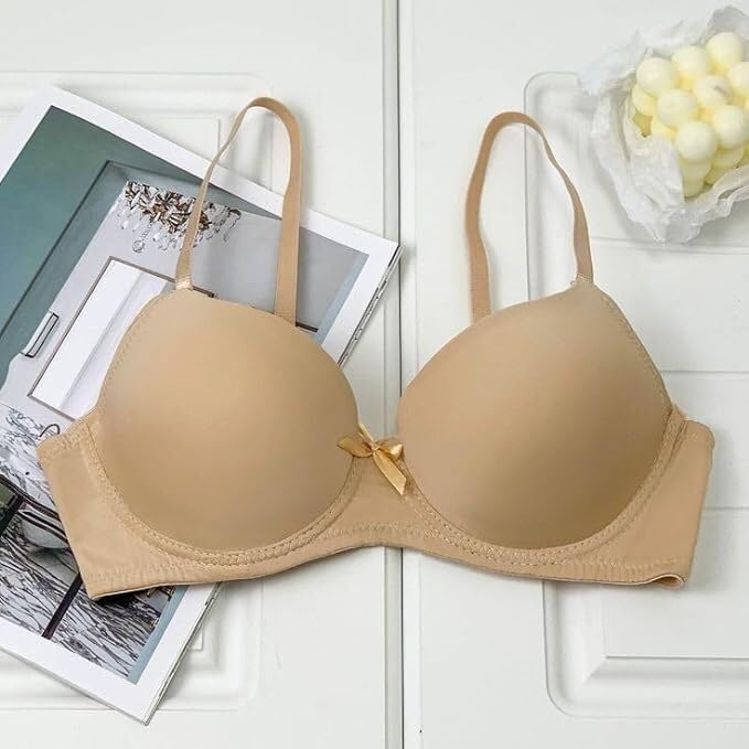 Image of Women's Nylon Lycra Padded Non-Wired Full Coverage Everyday Bra (Pack of 2) (Color As Per Availability)