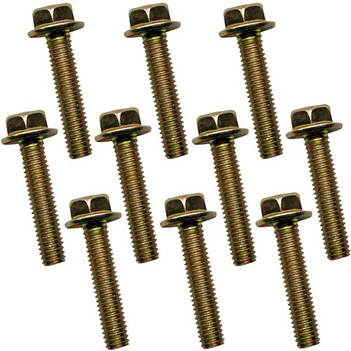 Image of 3 /8 inch x 1-3 /4 inch Flanged Hex Toothed Bolt by Color Zinc Plated, Alloy Steel,Grade 5.(10pcs Pack) by Metalsuberg