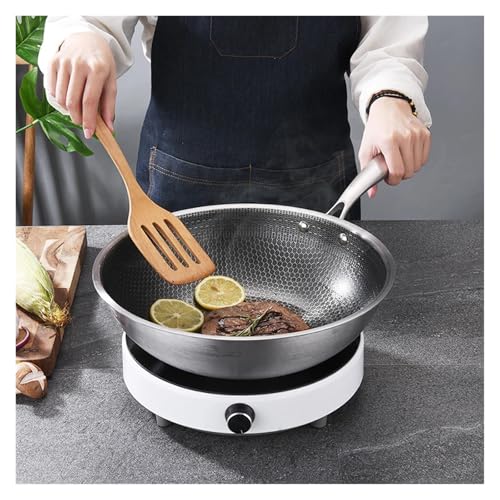 Wok profundo antiadherente de acero inoxidable para estufas a gas miniatura 6