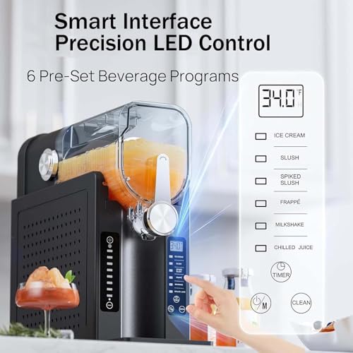 1,6 l Slush-Maschine, Granita-Maschine für Zuhause, professionelle Maschine für gefrorene Getränke, kein Eis erforderlich, Slush-Maker für Partys, Frappés, Milchshakes, Cocktails, Wein Black,1600ML – Bild 5