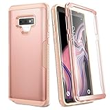 YOUMAKER Case for Galaxy Note 9, Full Body Heavy Duty Protection with Built-in Screen Protector Shockproof Rugged Cover for Samsung Galaxy Note 9 (2018) 6.4 Inch - Rose Gold/Pink