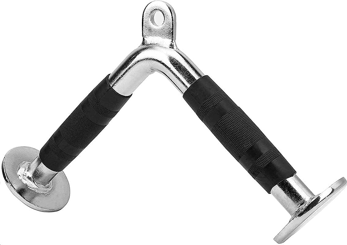 Wirmon Gym Bar Handle Attachements for Machines with Grip Variation Bar Textured Grip with Chrome Finish (V BAR HANDLE) (B0C8CQT124) Amazon Price History, Amazon Price Tracker