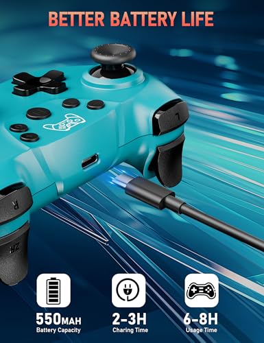 Miniatura 5 de UPGRADE Mando para Switch, Mandos Switch Inalambricos para S-witch/S-witch 2/Lite/OLED con Wake Up, Mando Pro Controller Mando pc con Gyro Axis/Dual Shock/Función Turbo y Captura de pantalla