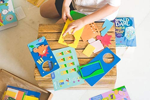 jackinthebox Dinosaur Themed Craft Kit and Educational Toy for Boys and Girls | 6 Activities-in-1 Kit | Great Gift for Kids Aged 5 to 8 Years Old | Learning Stem Toys (Dinosaur 6-in-1)