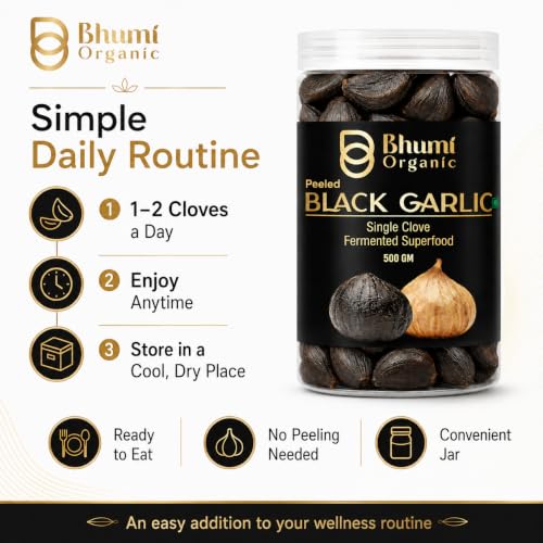 Image of Bhumi Organic Black Garlic Single Clove (500 GM)