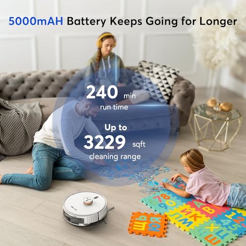 Teendow D20S Max+ Robot Vacuum and Mop, 8000Pa Suction for Pet Hair, with Self-Emptying Dock and Pet Grooming Parts, 10 Weeks Hands-Free Cleaning, PreciSense LiDAR Navigation, App & Voice Control