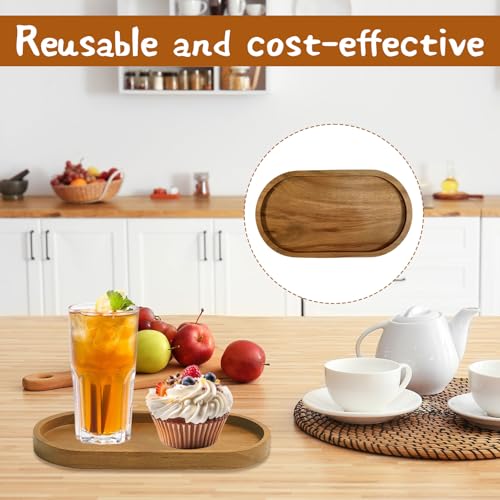 Othrion Oval Wooden Tray, Serving Board, Wood Serving Trays, Serving Platter, Oval Wooden Plates, Small Wooden Tray for Dessert, Snack, Bread, Fruit, Appetiser Dishes (29 x 10.5 CM) - Image 6