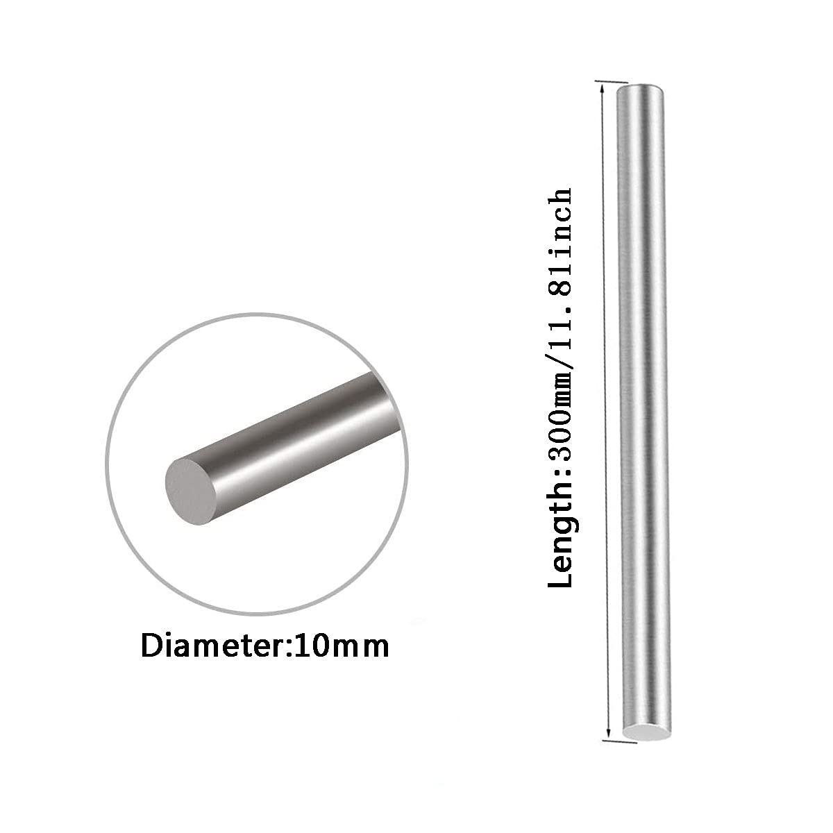 Edelstahl 304 Rundstäbe - Stangen Für Lagerwellen 24mm, 500mm